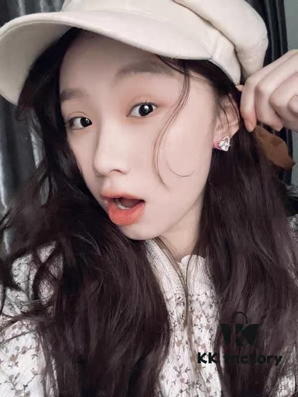 New Arrival❤️ HEFANG Jewelry - Barbie ✨ New Collection - Ice Blue & Barbie Pink Stud Earrings ✨ Model Wearing Effect Image