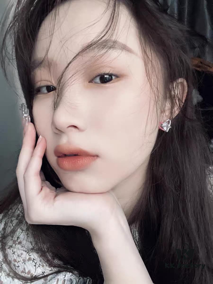 New Arrival❤️ HEFANG Jewelry - Barbie ✨ New Collection - Ice Blue & Barbie Pink Stud Earrings ✨ Model Wearing Effect Image