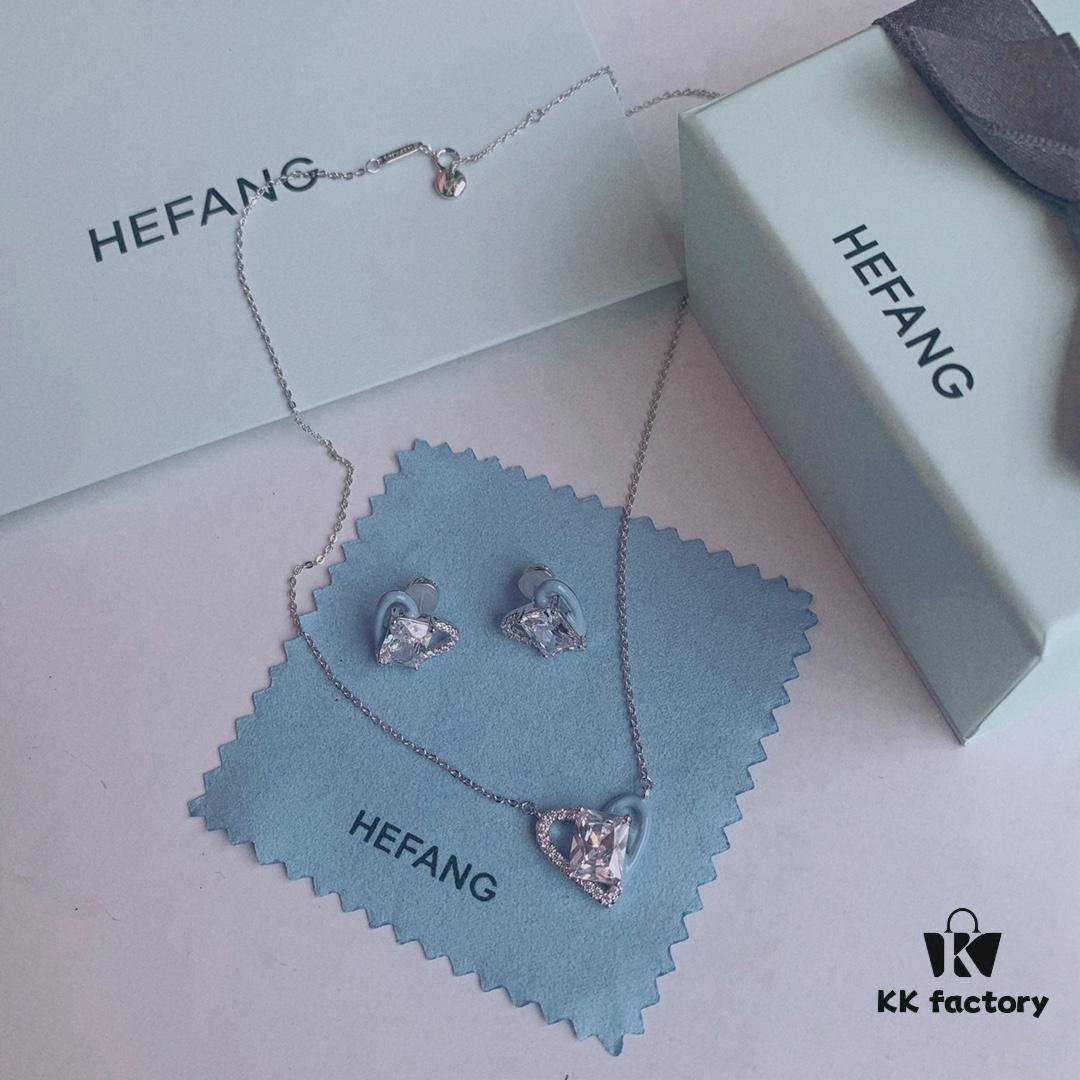 New Arrival ❤️ HEFANG Jewelry Barbie ✨ New Collection Ice Blue Stud Earrings, Ice Blue Necklace, Barbie Pink Stud Earrings, Barbie Pink Necklace