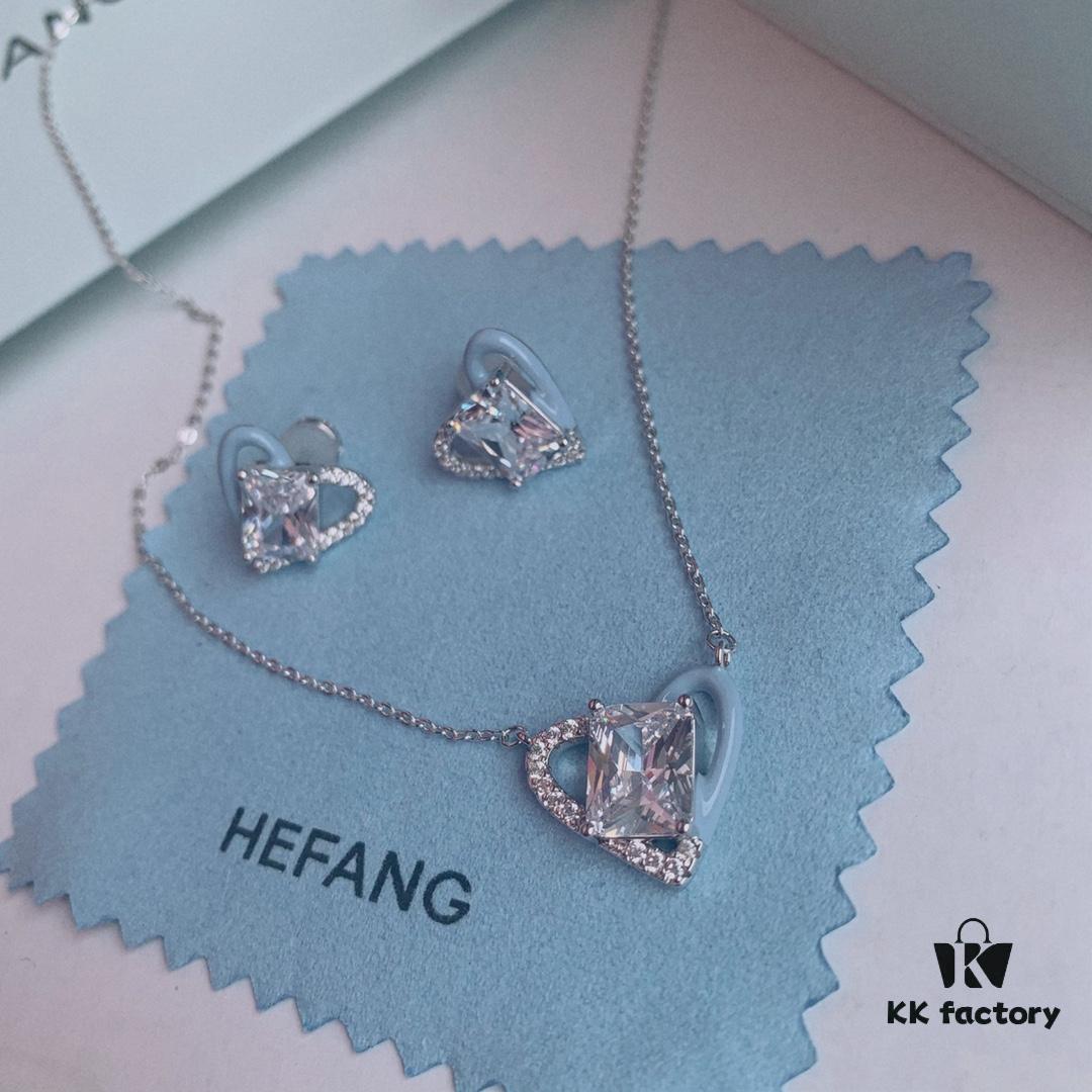 New Arrival ❤️ HEFANG Jewelry Barbie ✨ New Collection Ice Blue Stud Earrings, Ice Blue Necklace, Barbie Pink Stud Earrings, Barbie Pink Necklace