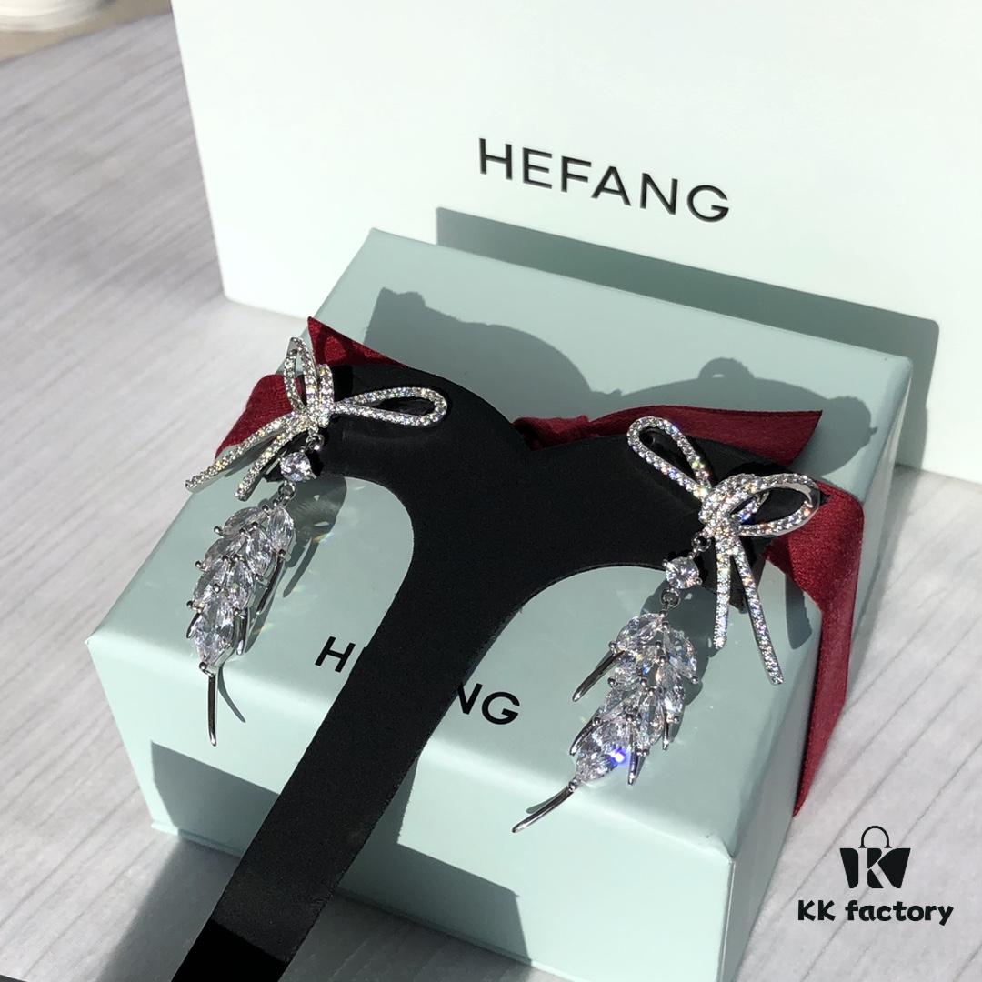 HEFANG Jewelry Ribbon Wheat Ear Earrings