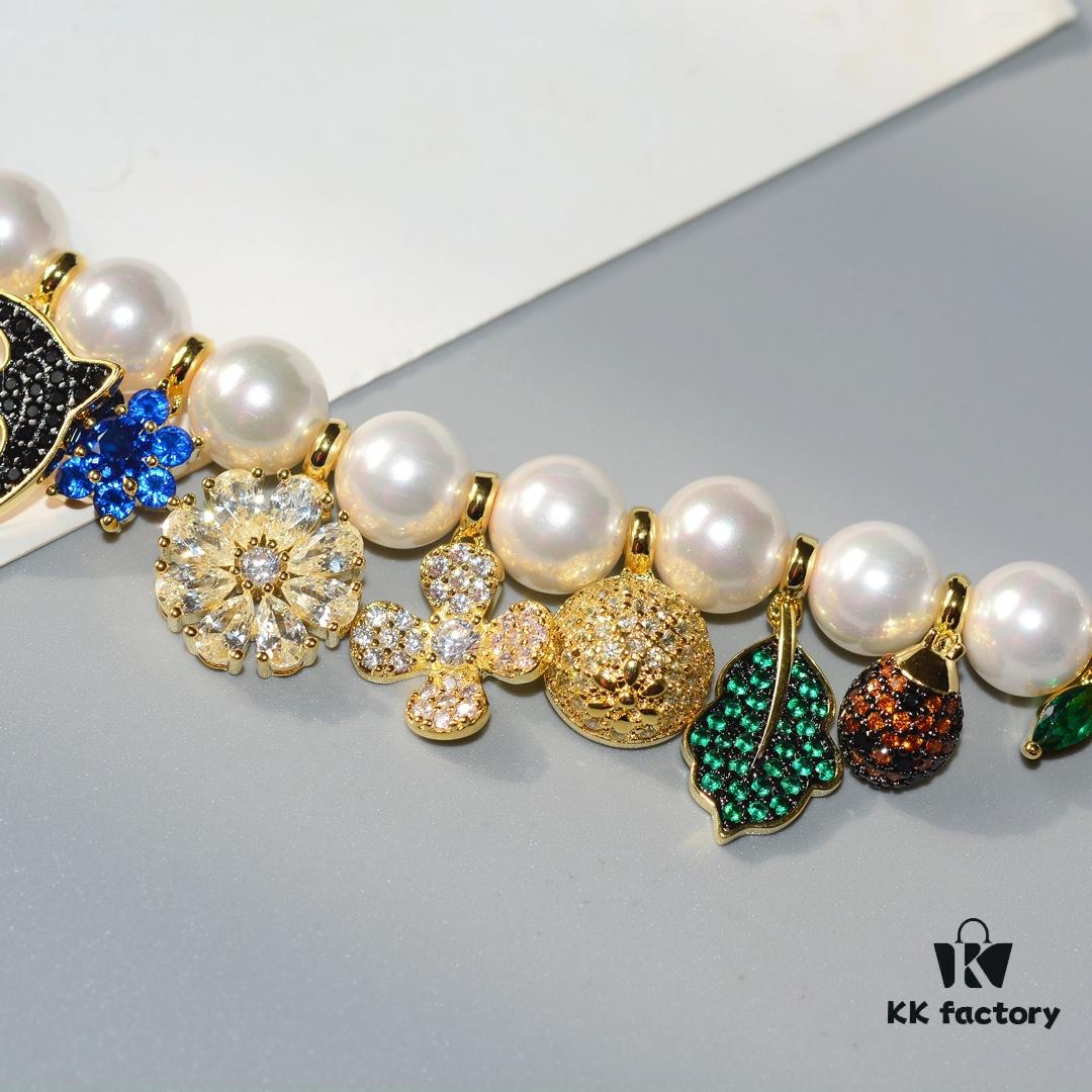 HEFANG Jewelry Garden Necklace, 925 Silver Nature-Inspired Statement Choker, Collarbone Chain