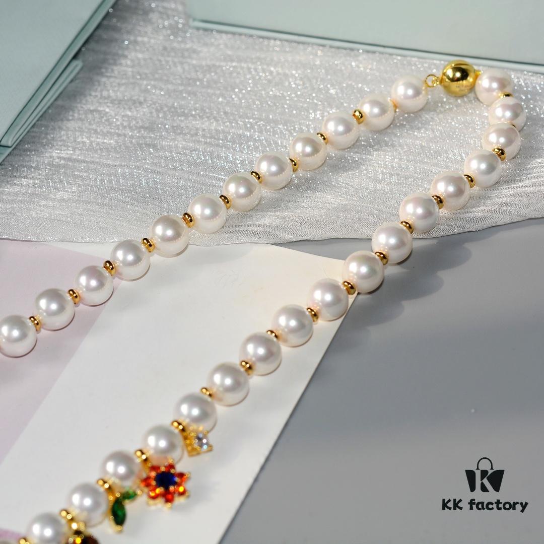 HEFANG Jewelry Garden Necklace, 925 Silver Nature-Inspired Statement Choker, Collarbone Chain