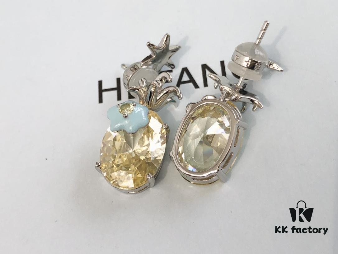 HEFANG Jewelry Pineapple Ice Earrings