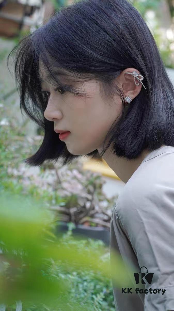 HEFANG Jewelry New Arrival Glittering Sugar Cube Stud Earrings, Luxury Minimalist and Unique Design Elegant Ear Accessories for Women