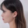 HEFANG Jewelry New Arrival Glittering Sugar Cube Stud Earrings, Luxury Minimalist and Unique Design Elegant Ear Accessories for Women
