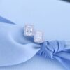 HEFANG Jewelry New Arrival Glittering Sugar Cube Stud Earrings, Luxury Minimalist and Unique Design Elegant Ear Accessories for Women