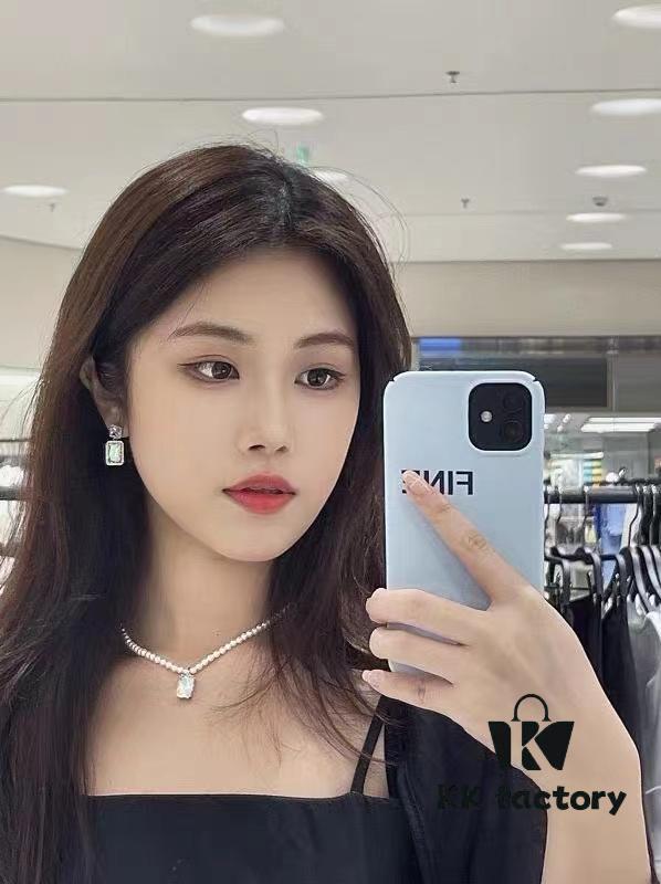 HEFANG Aurora Square Candy Earrings, Luxury Sparkling Minimalist Design Studs, Unique Ear Accessories for Gifting