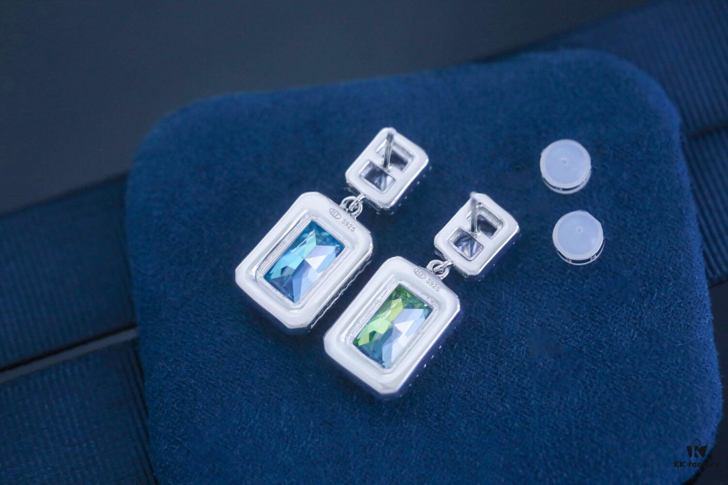 HEFANG Aurora Square Candy Earrings, Luxury Sparkling Minimalist Design Studs, Unique Ear Accessories for Gifting