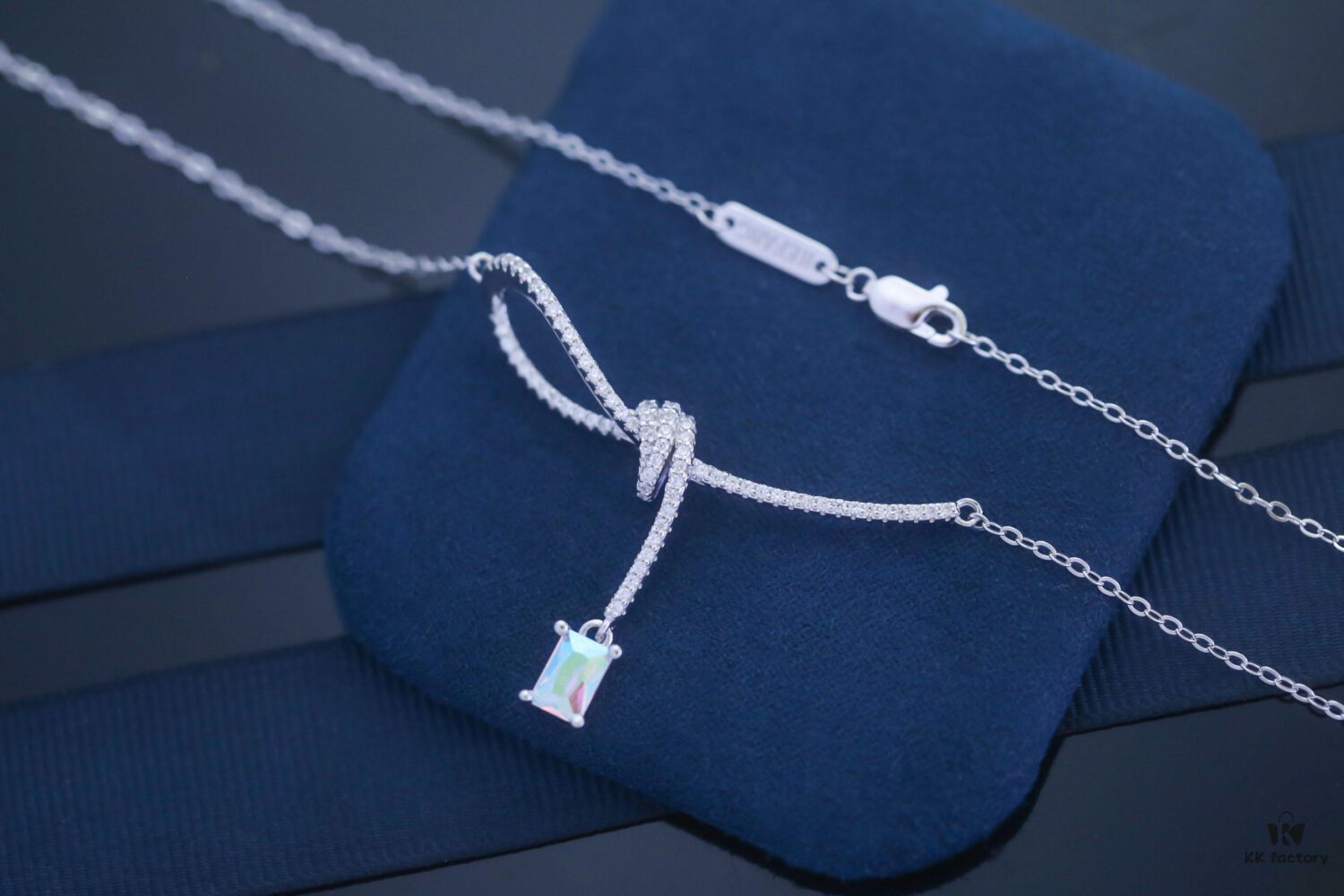 HEFANG Aurora Ribbon Knot Choker Necklace, Same as Zhan Qiuyi's Little Sugar Necklace, Gift Edition