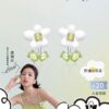 Zhou Yutong Same Style] HEFANG Creamy Minimalist Luxury Boutique Design Earrings / Clip-on Flower Studs Gift