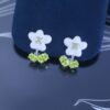 Zhou Yutong Same Style] HEFANG Creamy Minimalist Luxury Boutique Design Earrings / Clip-on Flower Studs Gift