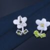 Zhou Yutong Same Style] HEFANG Creamy Minimalist Luxury Boutique Design Earrings / Clip-on Flower Studs Gift