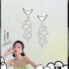 HEFANG Jewelry Cream Twirl Earrings - Limited Edition Ear Studs, Celebrity Style (Zhou Yutong's Pick), Ideal Gift for Qixi Festival