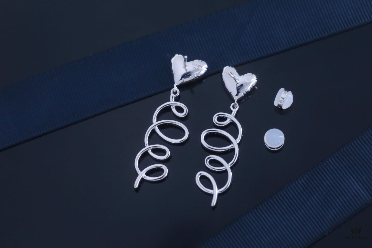 HEFANG Jewelry Cream Twirl Earrings - Limited Edition Ear Studs, Celebrity Style (Zhou Yutong's Pick), Ideal Gift for Qixi Festival