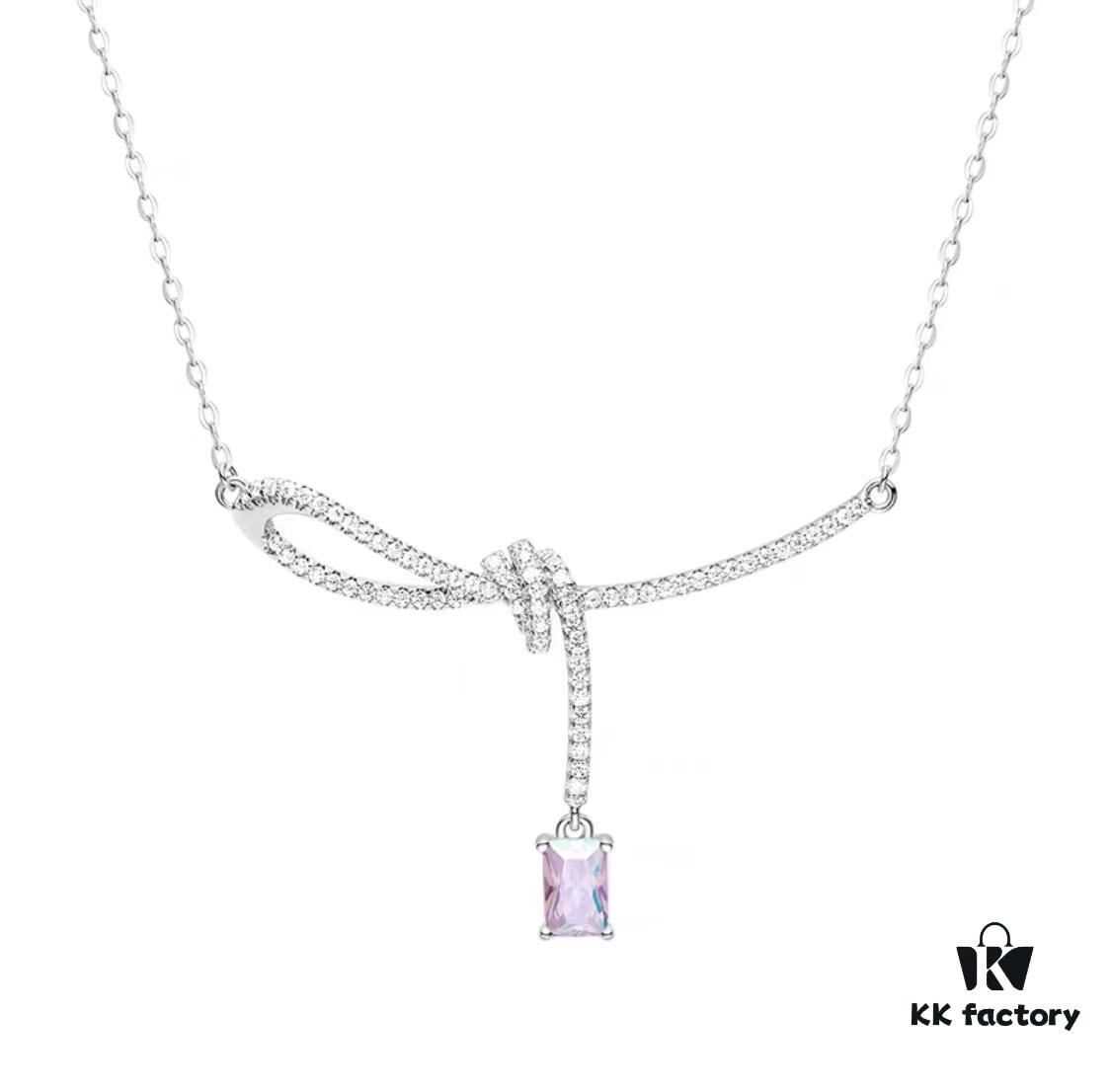 Aurora Ribbon Knot Necklace by He Fang