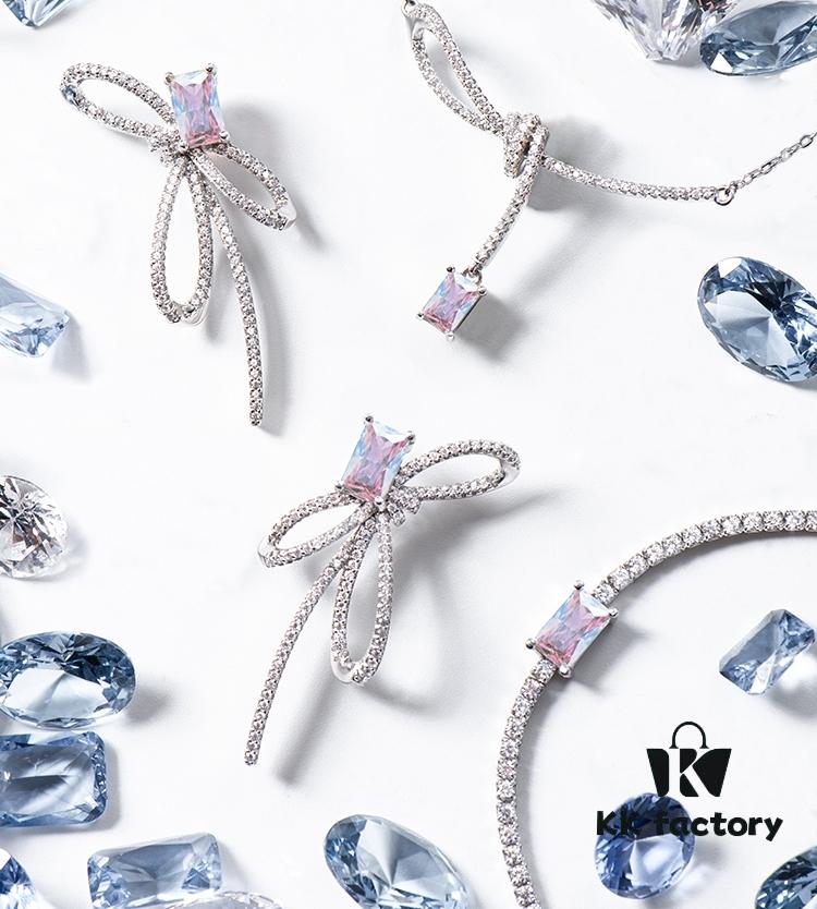 Aurora Ribbon Knot Necklace by He Fang