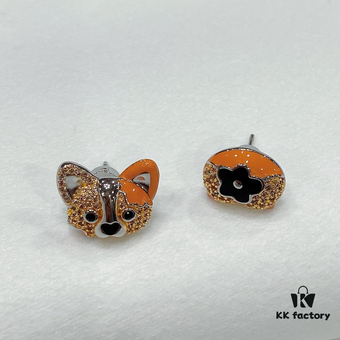 He Fang Corgi Stud Earrings