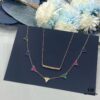 He Fang Double-Layer Colorful Pendant Necklace