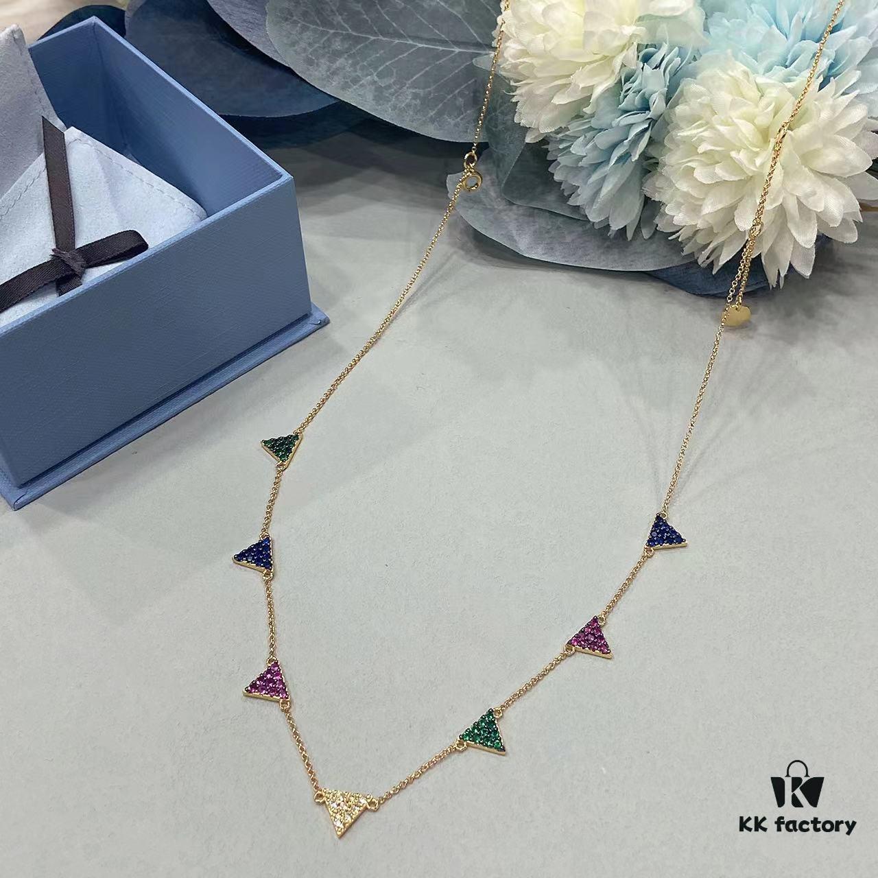 He Fang Double-Layer Colorful Pendant Necklace