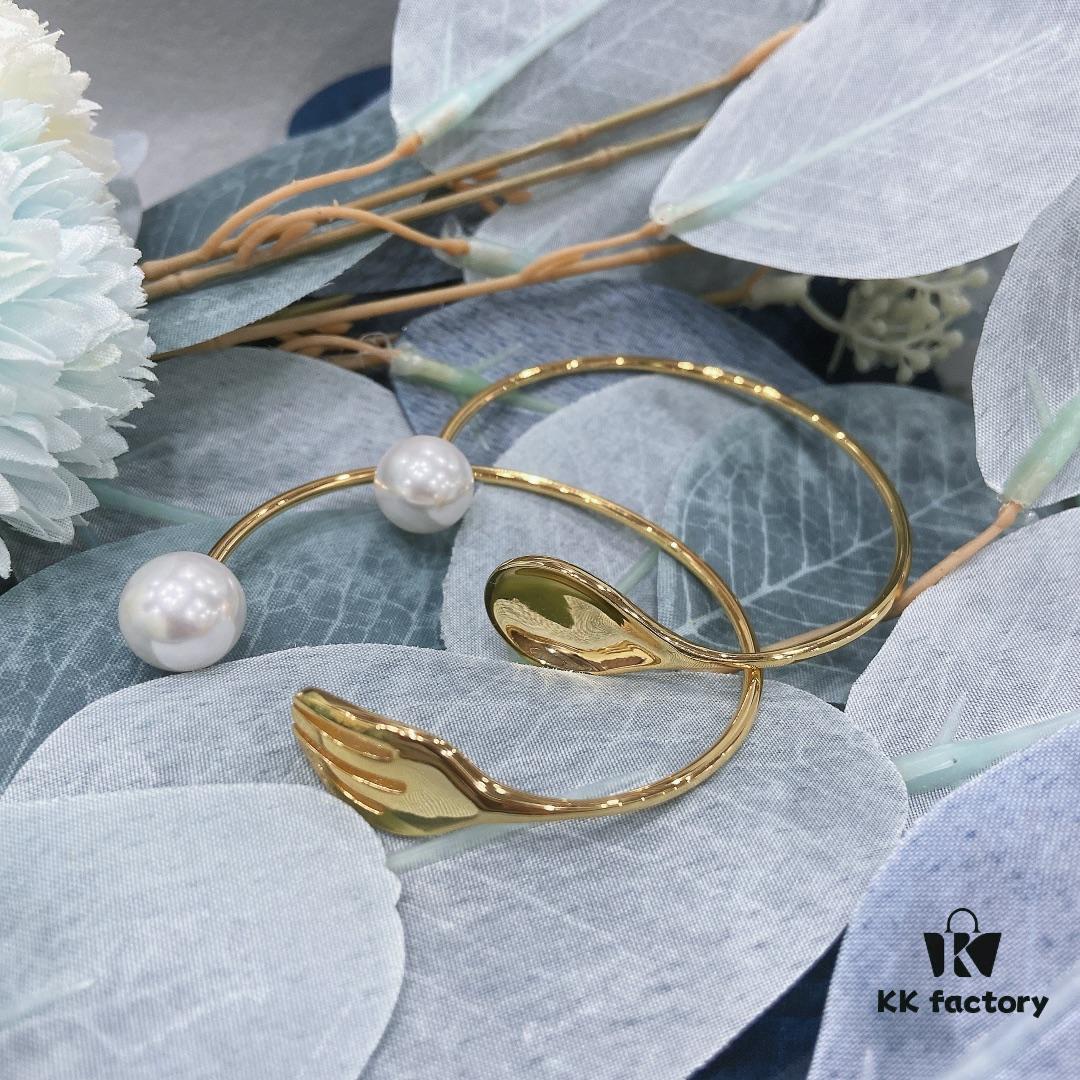 He Fang Mini Cutlery Bracelet, Elegant Open Bangle, Gift for Best Friend, Same Style as Luo Ying's Accessory for Women