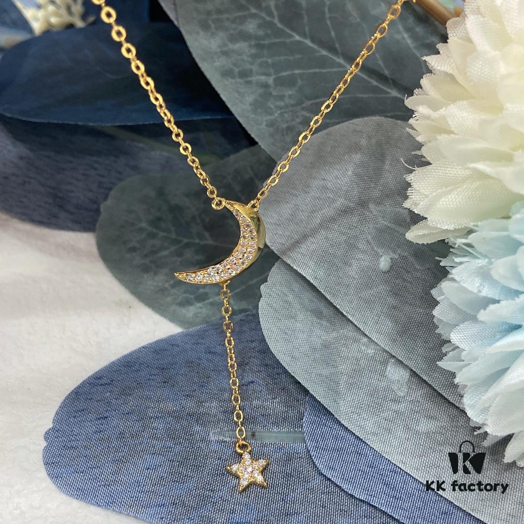 Heavenly Moon and Star Night Necklace