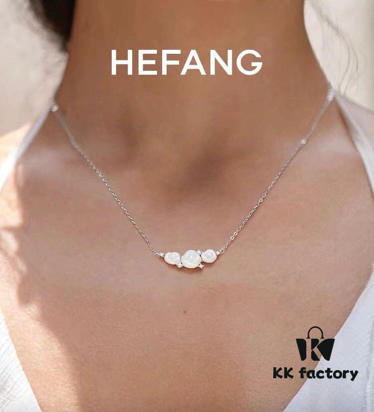 HEFANG He Fang White Rose Collarbone Necklace