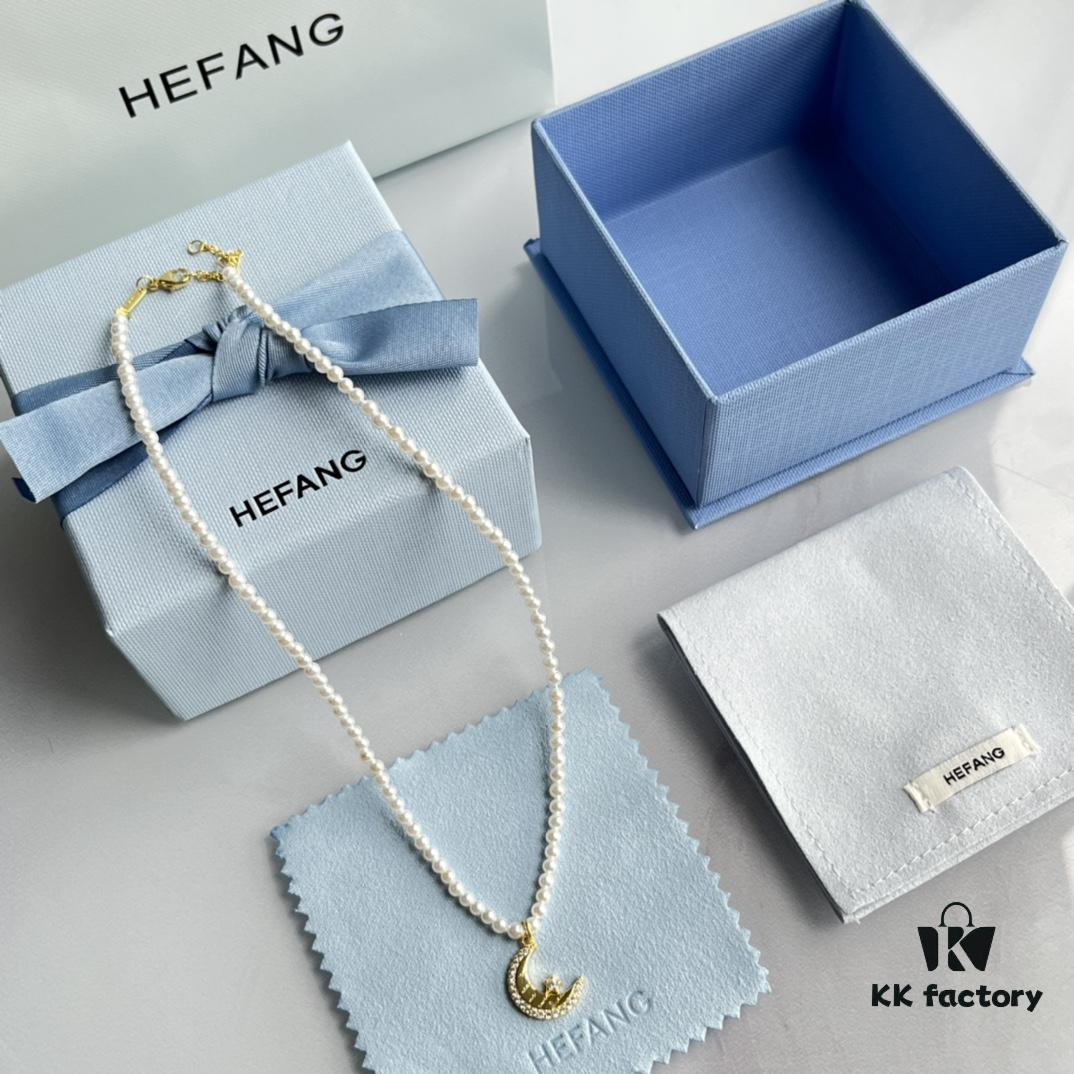 HEFANG Jewelry He Fang New Star and Moon Sweet Dream Pearl Short Necklace ✨ Versatile and Flattering, an Essential Elegant Piece for Every Jewelry Box! Timelessly Exquisite, Simply Wow!