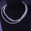 He Fang New Arrival Moonlight White Double-Layer Necklace