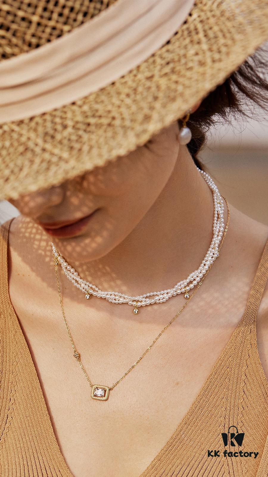 He Fang Jewelry Braided Three-Strand Twist Necklace