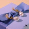 He Fang Jewelry Heart Knot Pearl Stud Earrings