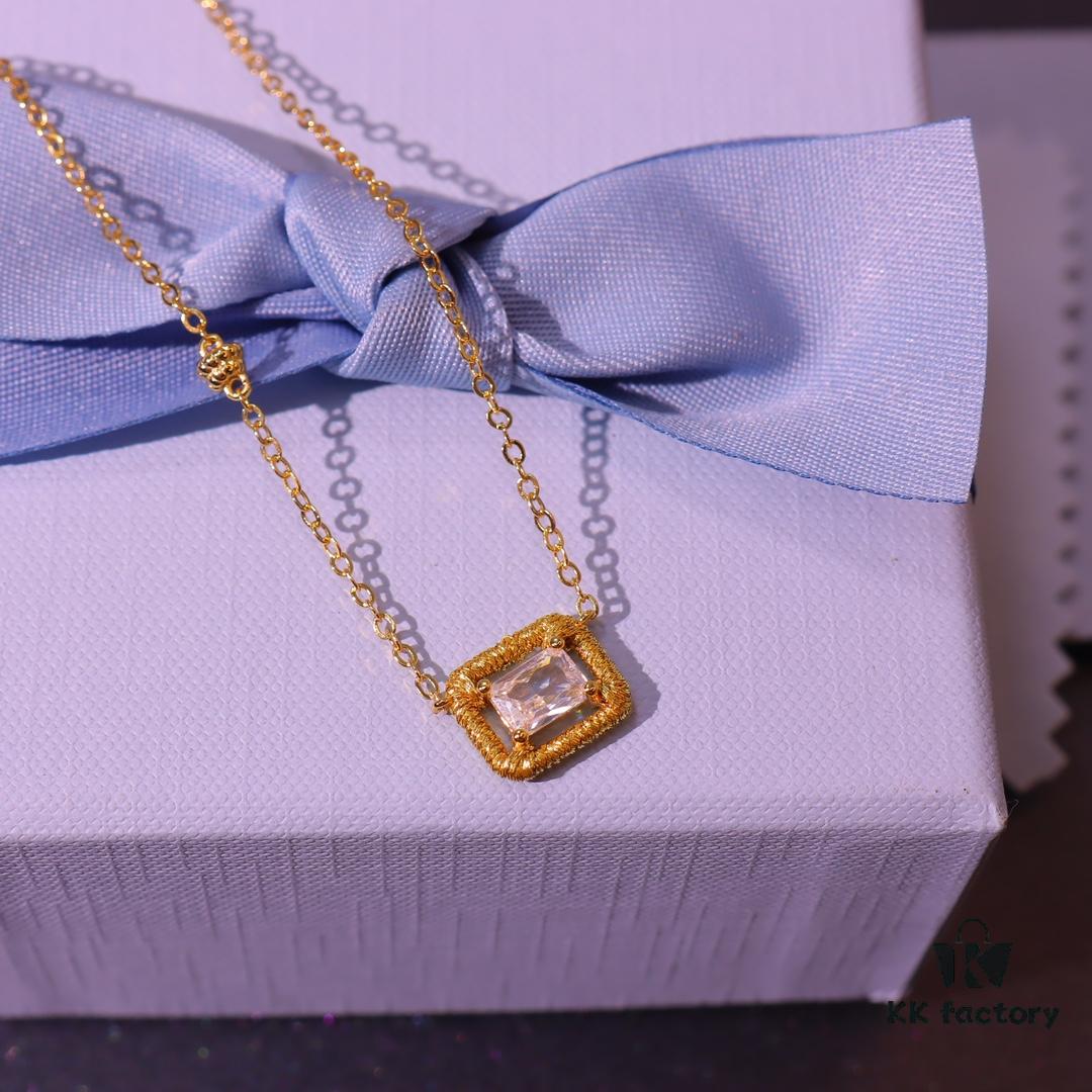 He Fang Jewelry Handmade Woven Necklace and Stud Earrings