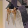 He Fang New Braided Tassel Stud Earrings