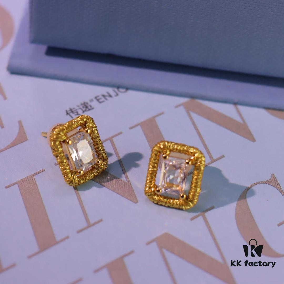 He Fang Jewelry Hand-Tied Woven Stud Earrings