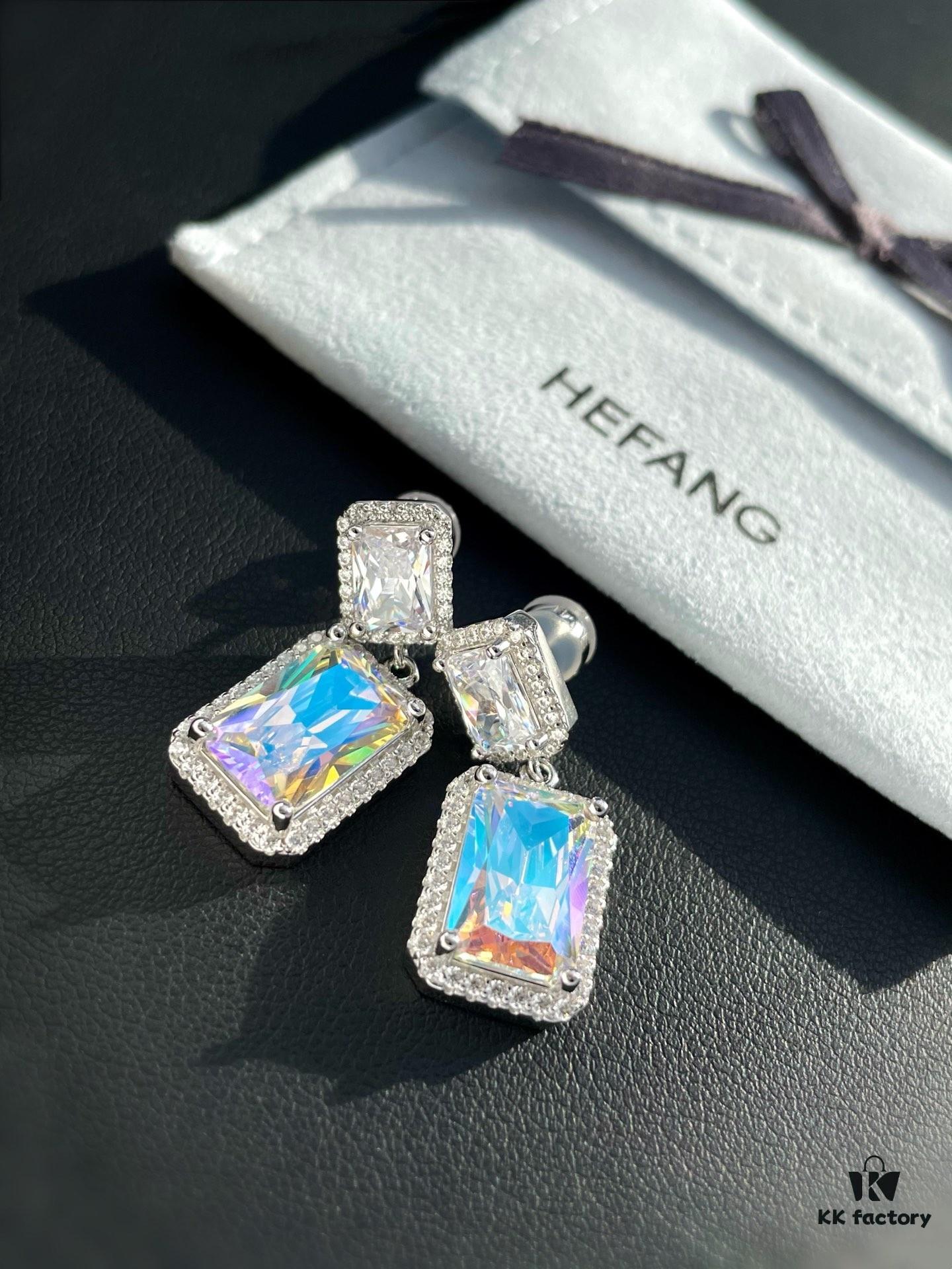 He Fang Aurora Glow Cubic Sugar Series - Lucky Aurora S925 Sterling Silver Pendant