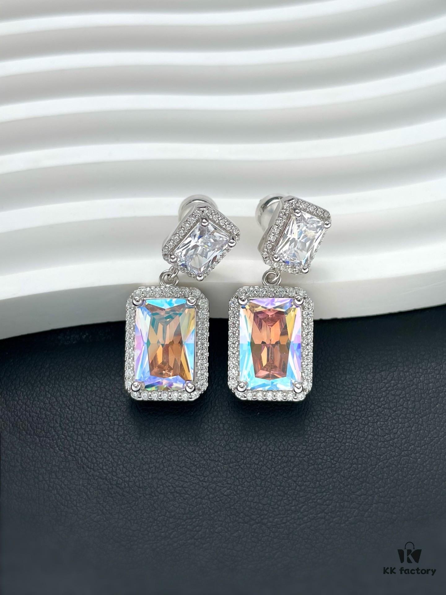 He Fang Aurora Glow Cubic Sugar Series - Lucky Aurora S925 Sterling Silver Pendant