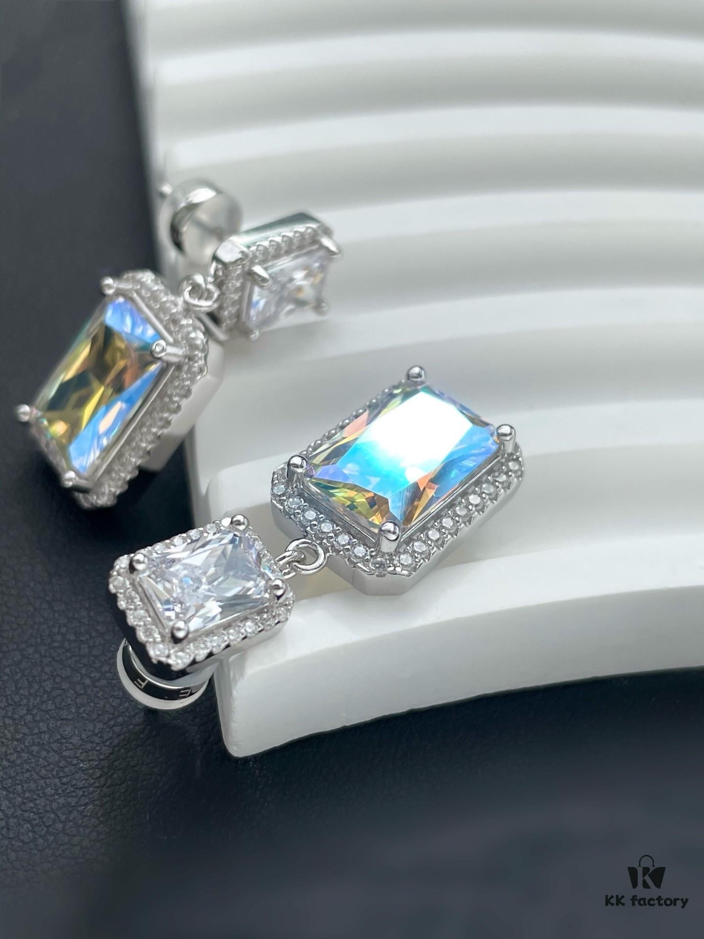 He Fang Aurora Glow Cubic Sugar Series - Lucky Aurora S925 Sterling Silver Pendant