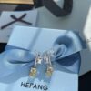 He Fang Aurora Glow Cube Sugar Series - Lucky Aurora S925 Sterling Silver Earrings