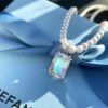 He Fang Lucky Aurora Glow Sugar Cube Series S925 Silver Necklace