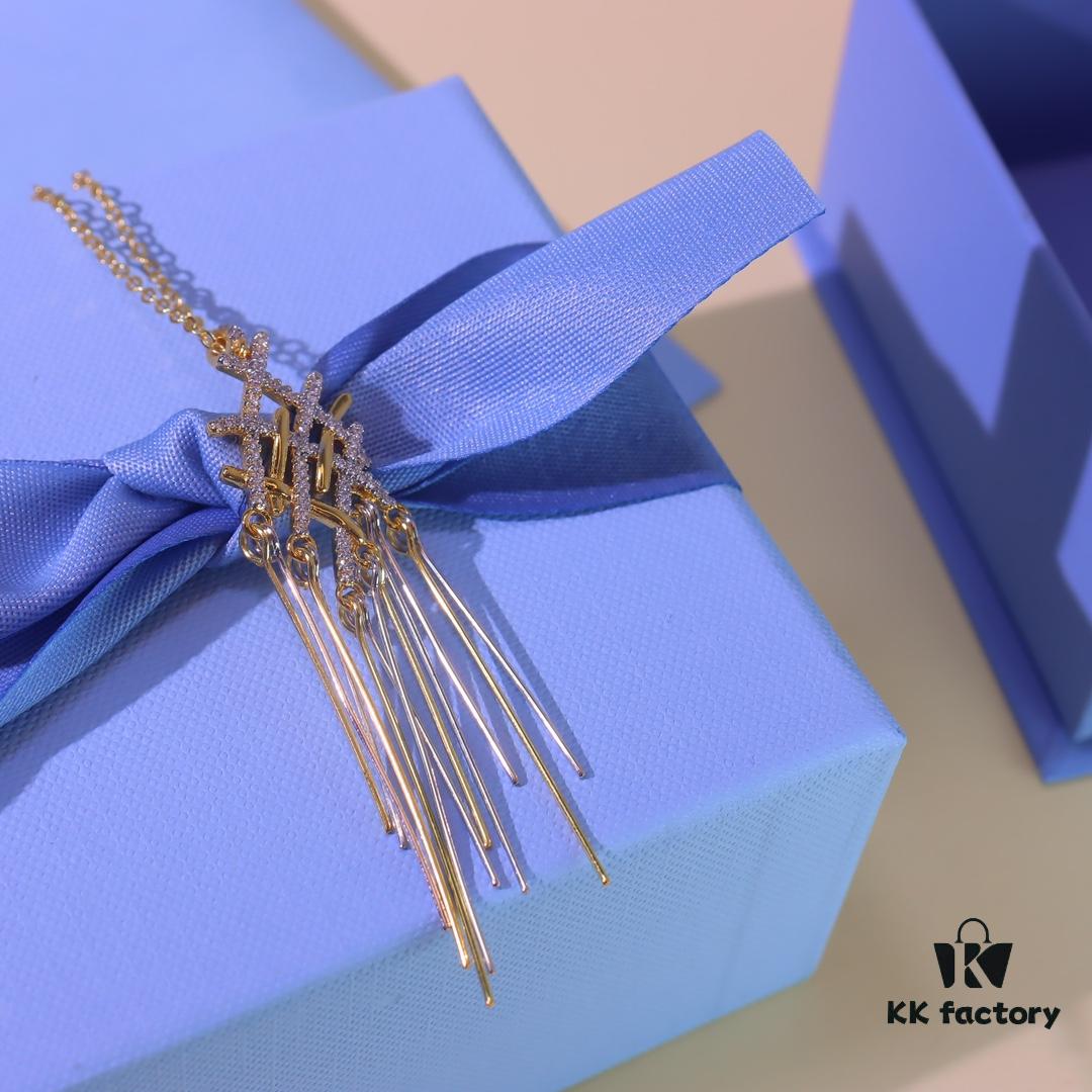 Hefang New Style Woven Tassel Long Necklace