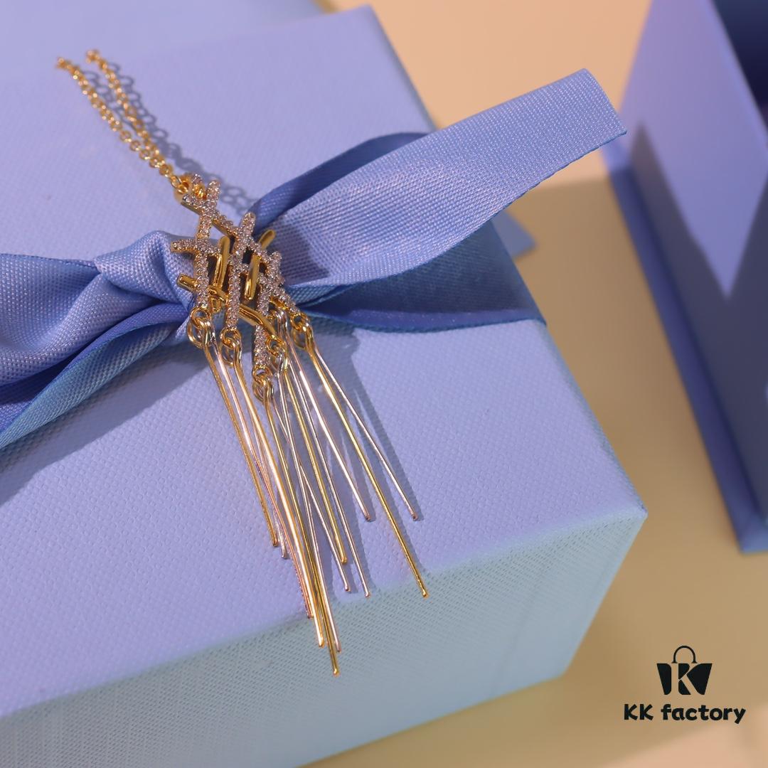 Hefang New Style Woven Tassel Long Necklace