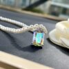 He Fang Lucky Aurora Glow Sugar Cube Series S925 Silver Necklace