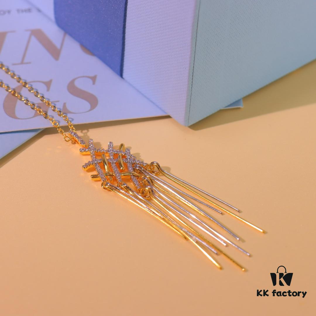 Hefang New Style Woven Tassel Long Necklace