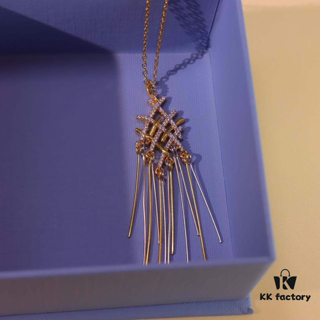 Hefang New Style Woven Tassel Long Necklace