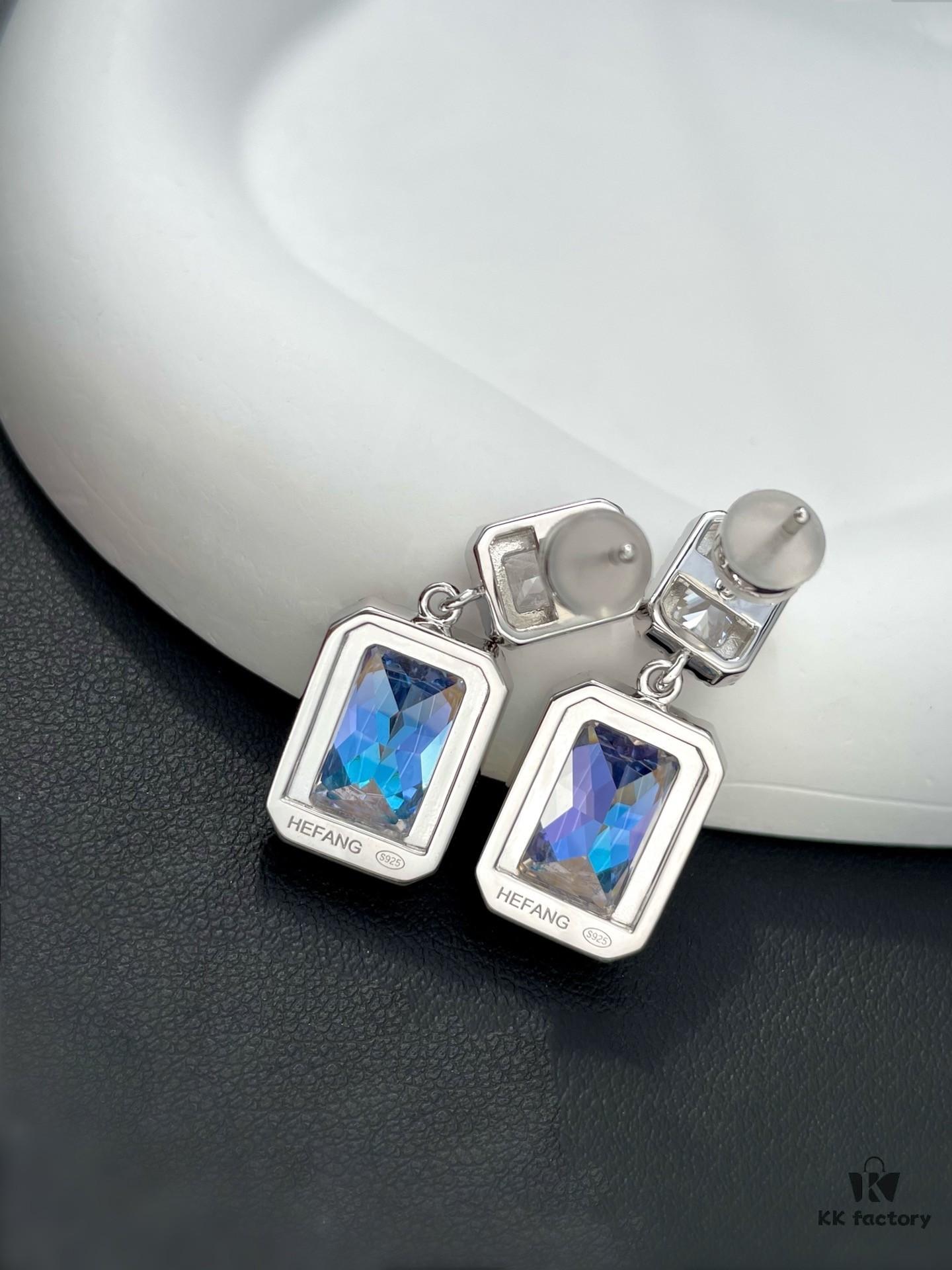 He Fang Aurora Glow Cubic Sugar Series - Lucky Aurora S925 Sterling Silver Pendant