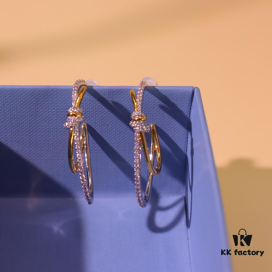 Hefang New Arrival Woven Line Stud Earrings