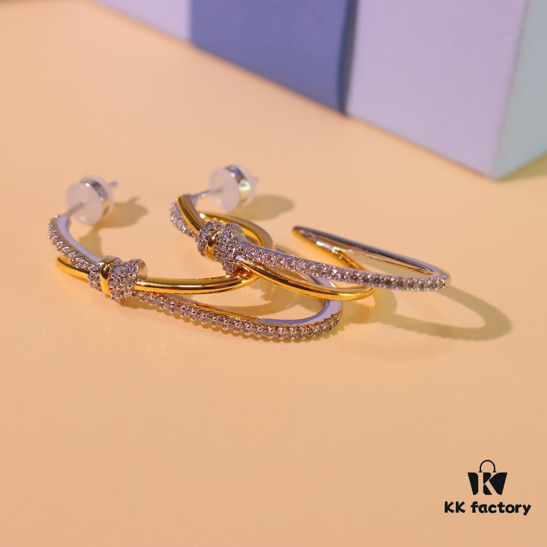 Hefang New Arrival Woven Line Stud Earrings