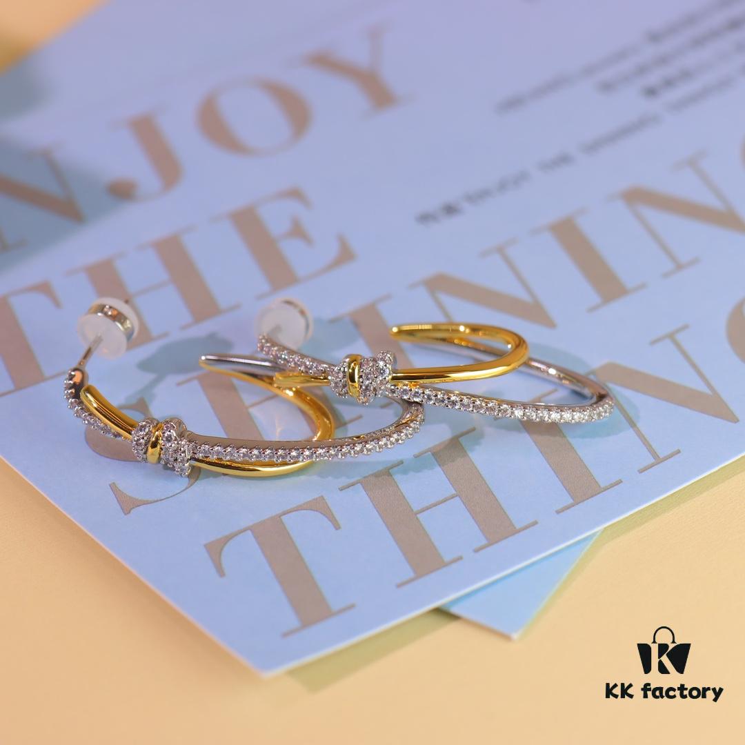 Hefang New Arrival Woven Line Stud Earrings