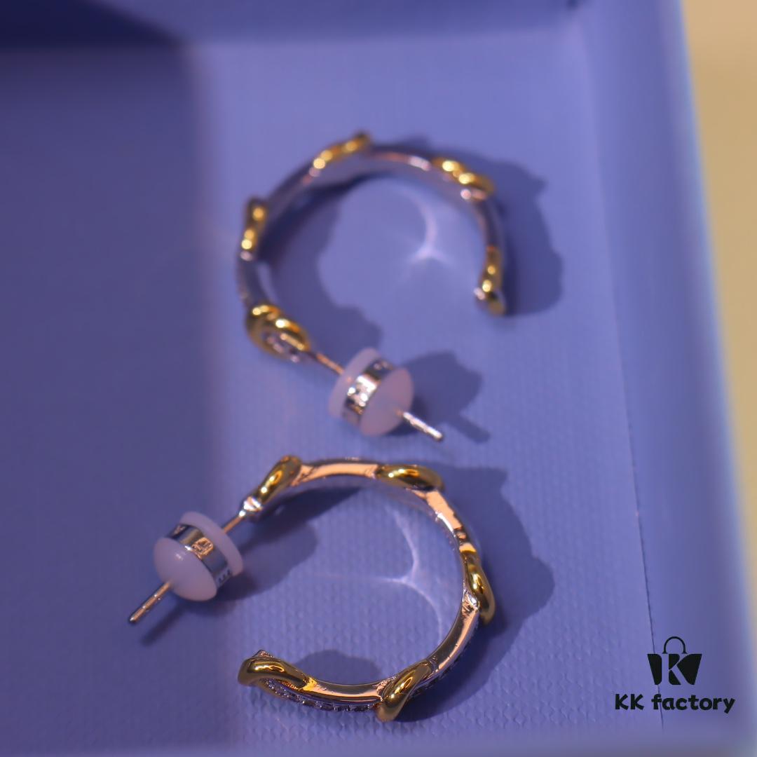 Hexagon New Arrival Heart Knot Stud Earrings, Luxury High-End Style