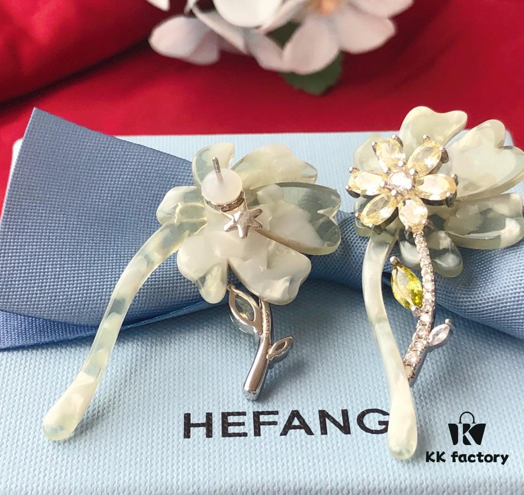 HEFANG Jewelry Blossom Rose Earrings